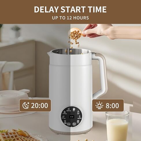10 in 1 Nut Milk Maker Machine, 42oz (1300ml) Almond Milk Maker, Self Clean/12H Delay/Keep Warm/Boil, One Touch Soy Milk Maker,Homemade Oat, Nutri Plant Based and Non Dairy Beverages in Kuwait