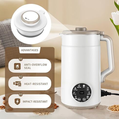 10 in 1 Nut Milk Maker Machine, 42oz (1300ml) Almond Milk Maker, Self Clean/12H Delay/Keep Warm/Boil, One Touch Soy Milk Maker,Homemade Oat, Nutri Plant Based and Non Dairy Beverages in Kuwait