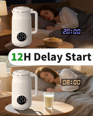 8 in 1 Nut Milk Maker Machine, 50oz Automatic Soy Milk Maker with 10 Blades, Blender for Plant Based Milk, Oat, Almond, Juice, Rice Paste &More with Delay Start, Keep Warm, Boil Water, Self Cleaning in Kuwait