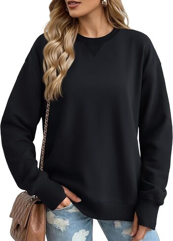 MAGCOMSEN Women's Oversized Sweatshirts Fleece Crewneck Shirts Long Sleeve Winter Casual Tops with Thumb Hole in Saudi Arabia