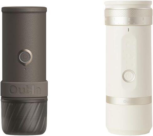OutIn Mino with Fino, Portable Electric Espresso Machine with Portable Electric Coffee Grinder (Brown & White) in Kuwait