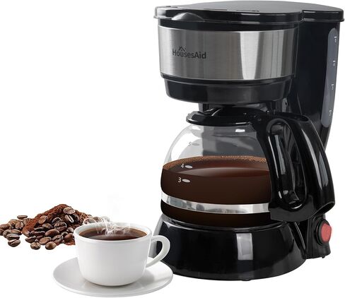 5 Cup Coffee Maker, Compact Small Coffee Machine for 1-2 People, 0.75L Glass Carafe, 2-Hour Auto Shut-Off, 650W Fast Brew, Space Saving for Apartment, Dorm & Office in Kuwait
