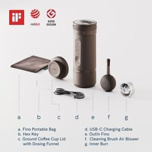 OutIn Mino with Fino, Portable Electric Espresso Machine with Portable Electric Coffee Grinder (Brown & Brown) in Kuwait