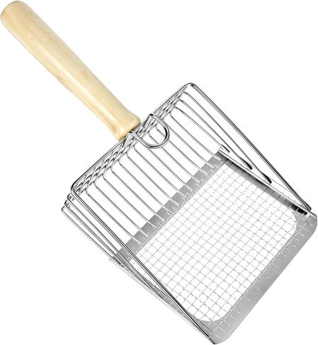 Cat Litter Scooper Metal, Cat Litter Scooper with Holder Heavy Duty Stainless Steel Litters Shovel with Washable Stand for Cats Litters Box, Durable and Heavy Duty, Easy to Clean in Kuwait