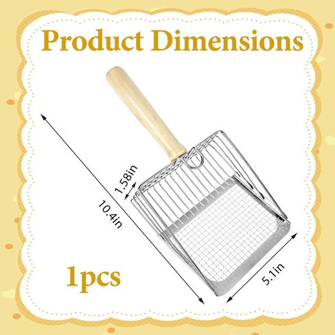 Cat Litter Scooper Metal, Cat Litter Scooper with Holder Heavy Duty Stainless Steel Litters Shovel with Washable Stand for Cats Litters Box, Durable and Heavy Duty, Easy to Clean in Kuwait