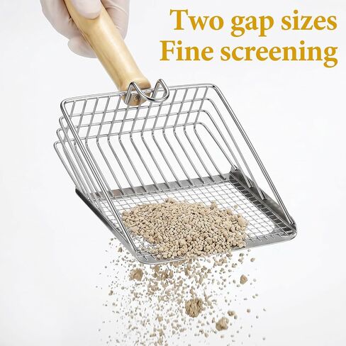 Cat Litter Scooper Metal, Cat Litter Scooper with Holder Heavy Duty Stainless Steel Litters Shovel with Washable Stand for Cats Litters Box, Durable and Heavy Duty, Easy to Clean in Kuwait