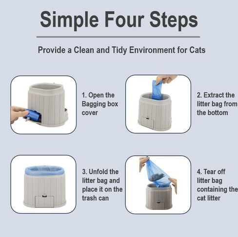 Heavy-Duty Cat Litter Scoop with Holder&Litter Bags, Metal Cat Scooper with Bags, Aluminum Kitty Poop Sifting Shovel Captures All Clumps, Speed Sifter Litter Box Scooper with Cats Caddy in Kuwait