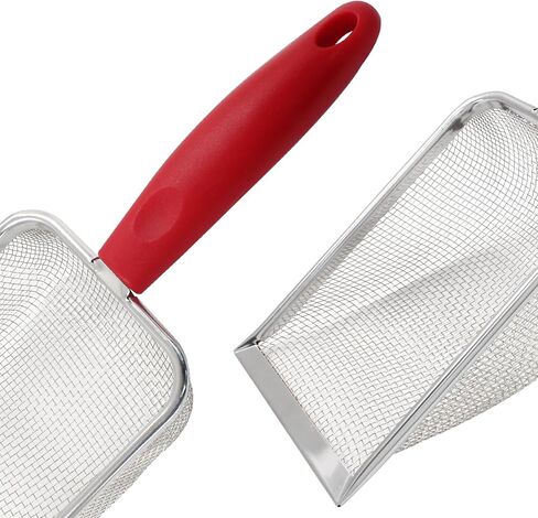 Hordion Cat Litter Scoop Stainless Steel Mesh Scooper, 2mm Mesh Non-Stick Coated Metal Litter Shovel Fine Sand Litter Scooper for Litter Box Kitten Pooper Lifter, Red in Kuwait