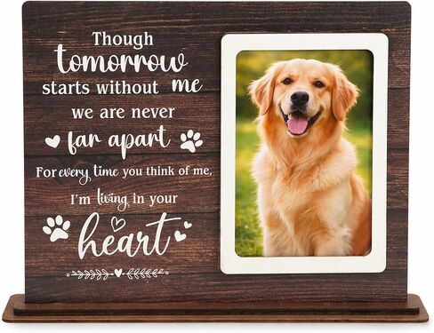 Dog Memorial Gifts For Loss Of Dog Picture Frame, Pet Memorial Gifts For Dogs Photo Keepsake, Wooden Picture Frame for 4x6 Photo Pet Loss Gifts Sympathy Decor Bereavement Remembrance Gift in Kuwait