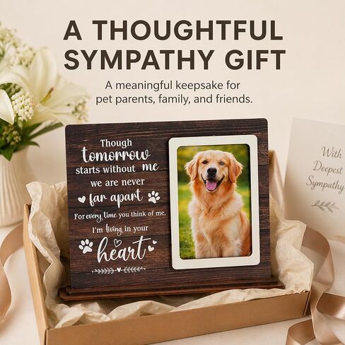 Dog Memorial Gifts For Loss Of Dog Picture Frame, Pet Memorial Gifts For Dogs Photo Keepsake, Wooden Picture Frame for 4x6 Photo Pet Loss Gifts Sympathy Decor Bereavement Remembrance Gift in Kuwait
