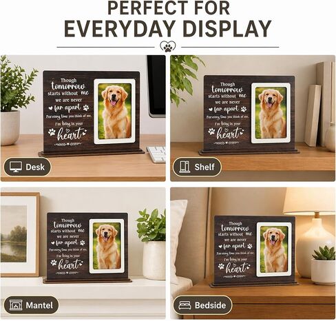 Dog Memorial Gifts For Loss Of Dog Picture Frame, Pet Memorial Gifts For Dogs Photo Keepsake, Wooden Picture Frame for 4x6 Photo Pet Loss Gifts Sympathy Decor Bereavement Remembrance Gift in Kuwait