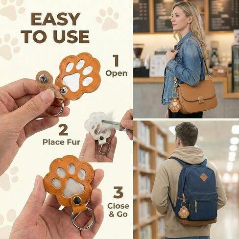 Pet Paw Print Kit & Leather Fur Keepsake Keychain - Inkless Dog Nose Print Set with Picture Frame, 3 Black Pads, 6 Cards - Classic Design for New Puppy Milestones or Dog Memorial Tribute in Kuwait