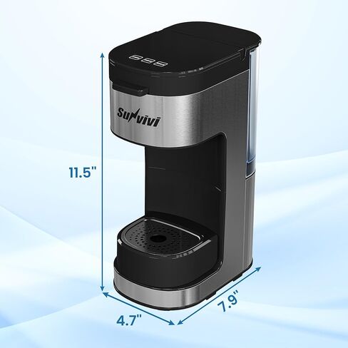3-in-1 Single Serve Coffee Machine Brewer for K Pod Pods, Ground Coffee, and Teas, Iced Coffee Maker with Removable Water Reservoir 6 to 14oz, 2 Cup Trays, Self-Cleaning Function - Black in Kuwait