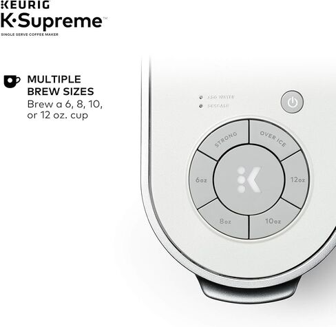 ماكينة صنع القهوة Keurig K-Supreme، ماكينة تحضير القهوة ذات الخدمة الفردية K-Cup، مع تقنية MultiStream، خزان مزدوج الموضع 66 أونصة، وإعدادات قابلة للتخصيص، أبيض (متجدد) in Kuwait