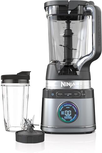 Ninja TB300 Detect Duo Power Blender with Single Serve with Blend Sense Technology, 72 oz Pitcher with Lid and 24 oz Single Serve Cup with Lid, Platinum Silver (Renewed) in Kuwait