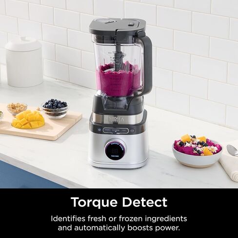 Ninja TB300 Detect Duo Power Blender with Single Serve with Blend Sense Technology, 72 oz Pitcher with Lid and 24 oz Single Serve Cup with Lid, Platinum Silver (Renewed) in Kuwait