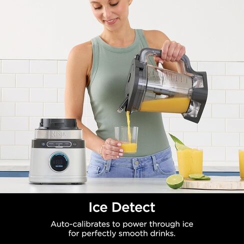 Ninja TB300 Detect Duo Power Blender with Single Serve with Blend Sense Technology, 72 oz Pitcher with Lid and 24 oz Single Serve Cup with Lid, Platinum Silver (Renewed) in Kuwait