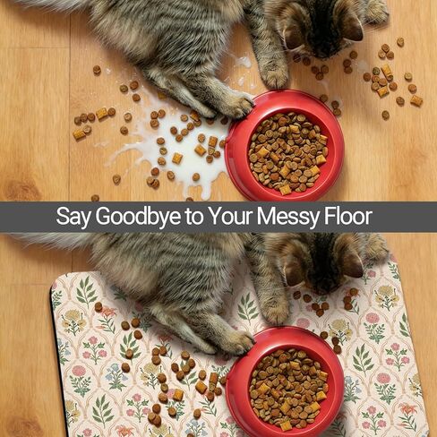 Dog Food Mat, Absorbent Waterproof Non-Slip Pet Cat Bowl Feeding Mat for Food & Water Pet Supplies 12 * 20" in Kuwait