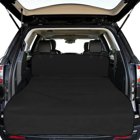 F-color SUV Cargo Liner للكلاب - بطانة شحن الحيوانات الأليفة مقاومة للماء، غطاء مريح لحمولة الكلاب مع واقي من الصدمات، مقاوم للخدش لسيارات الدفع الرباعي الكبيرة وسيارات السيدان وشاحنات النقل، أسود in Kuwait