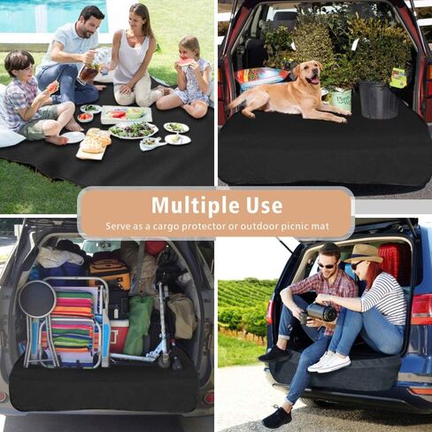 F-color SUV Cargo Liner للكلاب - بطانة شحن الحيوانات الأليفة مقاومة للماء، غطاء مريح لحمولة الكلاب مع واقي من الصدمات، مقاوم للخدش لسيارات الدفع الرباعي الكبيرة وسيارات السيدان وشاحنات النقل، أسود in Kuwait