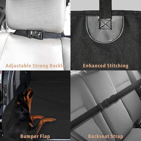 F-color SUV Cargo Liner للكلاب - بطانة شحن الحيوانات الأليفة مقاومة للماء، غطاء مريح لحمولة الكلاب مع واقي من الصدمات، مقاوم للخدش لسيارات الدفع الرباعي الكبيرة وسيارات السيدان وشاحنات النقل، أسود in Kuwait