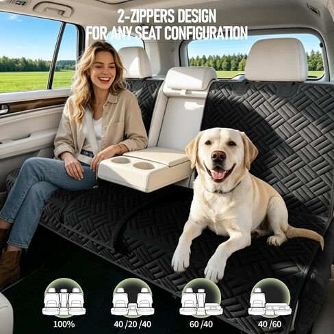 Dog Car Seat Cover for Back Seat, Waterproof 600D Oxford Protector for Travel and Daily Use, Non Slip Scratch Resistant Bench Cover, Easy to Clean, Fits Cars/SUVs/Trucks, 54 Inch in Kuwait