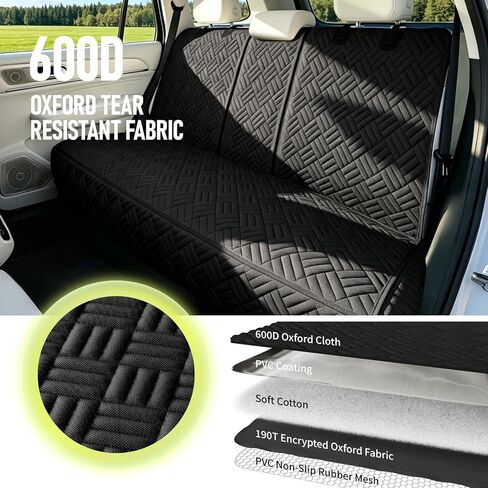 Dog Car Seat Cover for Back Seat, Waterproof 600D Oxford Protector for Travel and Daily Use, Non Slip Scratch Resistant Bench Cover, Easy to Clean, Fits Cars/SUVs/Trucks, 54 Inch in Kuwait