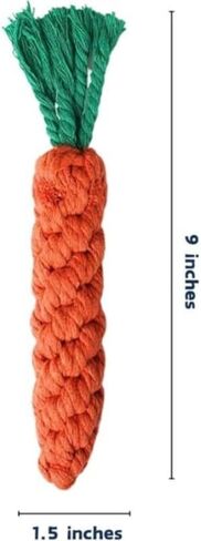 2 PCS Carrot Dog Rope Toys for Dogs, Durable Chew Toys for Aggressive Chewers, Entertainment and Interaction, Teeth Cleaning and Chewing, All-Cotton in Kuwait