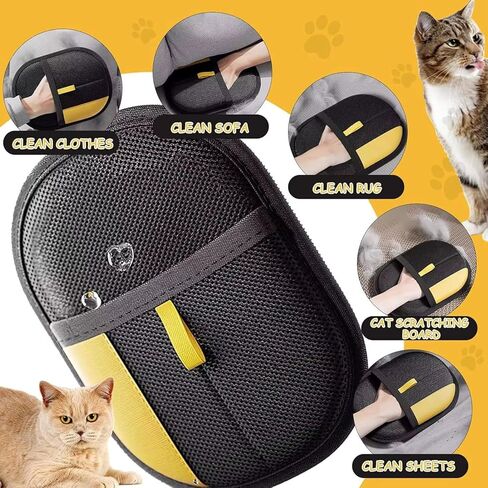 Pet Hair Removal Gloves 2 Pack 2-in-1 Pet Hair Grooming Gloves for Dogs & Cats - Dual Surface Reusable Fur Remover Tool with Hard & Soft Side for Couch, Carpet, Car Seat & Clothing in Kuwait