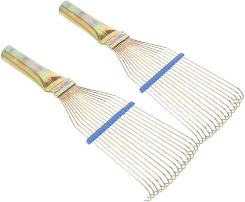 Sewroro 2pcs Wool Rake for Sheep and Livestock Grooming, Steel Wire Livestock Sheepskin Comb with Curved Metal Rake, 23cm Small Yellow Wool Shedding Brush for Agricultural and Livestock in Kuwait