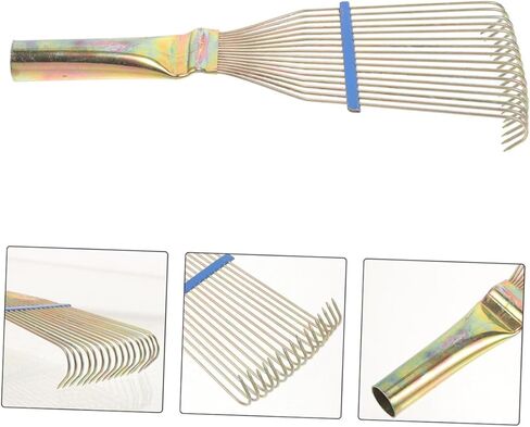 Sewroro 2pcs Wool Rake for Sheep and Livestock Grooming, Steel Wire Livestock Sheepskin Comb with Curved Metal Rake, 23cm Small Yellow Wool Shedding Brush for Agricultural and Livestock in Kuwait