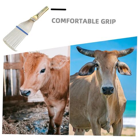 DECHOUS 2pcs Steel Livestock Shedding Comb for Sheep and Cattle Grooming, 23cm Heavy-duty Wool Cleaning Tool with Metal Teeth for Thick Coat Dematting and Itch Relief in Kuwait