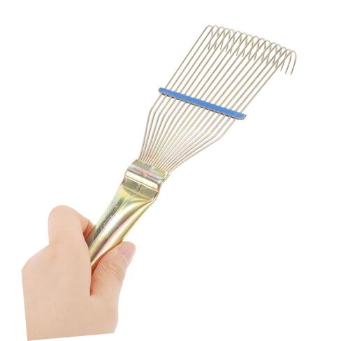 DECHOUS 2pcs Steel Livestock Shedding Comb for Sheep and Cattle Grooming, 23cm Heavy-duty Wool Cleaning Tool with Metal Teeth for Thick Coat Dematting and Itch Relief in Kuwait