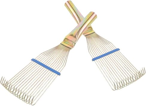 TIDTALEO 2pcs Livestock Curry Comb and Wool Cleaning Rake for Sheep and Cattle, 23cm Small Yellow Steel Scratcher Brush for Farm Animal Shedding and Itch Relief in Kuwait