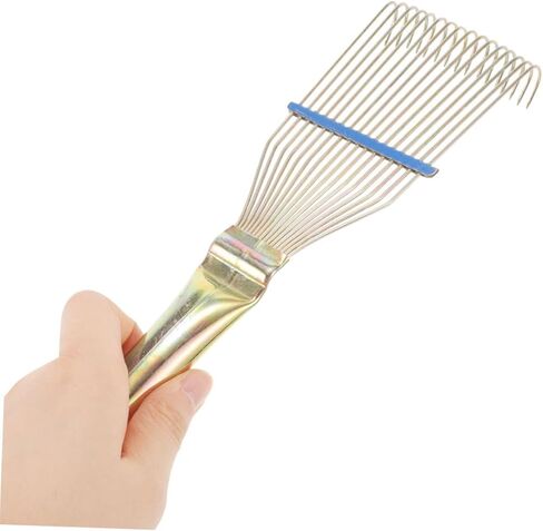 TIDTALEO 2pcs Livestock Curry Comb and Wool Cleaning Rake for Sheep and Cattle, 23cm Small Yellow Steel Scratcher Brush for Farm Animal Shedding and Itch Relief in Kuwait