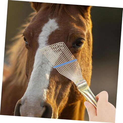SEWACC 2pcs Livestock Grooming Comb Set – Cattle Shedding Brush and Horse Scratching Tool with Steel Rake for Wool Cleaning and Animal Hair Removal in Kuwait