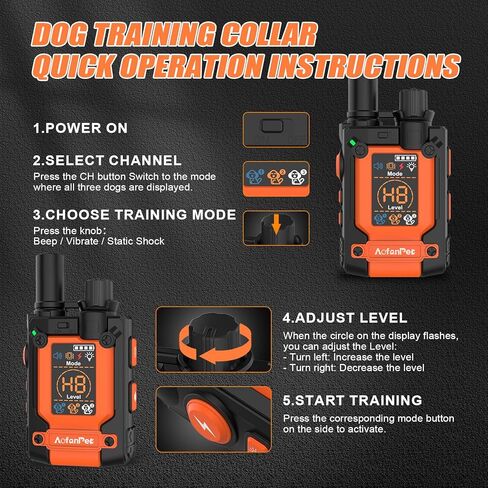 2026 Updated Shock Collar for Dogs with Remote 4500ft, Bark & Training Collar for Medium & Large Dogs, Rechargeable Waterproof Electric Collar with 4 Modes Vibration Beep Shock & LED Light in Kuwait