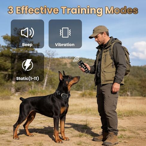 Dog Training Collar with Clicker - 4200Ft E Collar for Dogs Training IPX7 Waterproof with 3 Training Modes, Dog Training Collar for Dogs(15-140 lbs) in Saudi Arabia