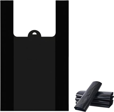 100 Count Black Small T-Shirt Trash Bags with Handles,Perfect for Dogs&Cats Poop Bags,Car Trash Bags (100) in Kuwait