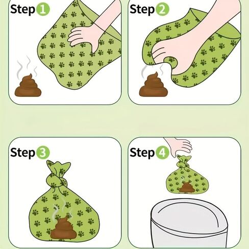 150pcs Dog Poop Bags, 10 Rolls Leak-Proof Paw Print Waste Bags - Durable Polyethylene Outdoor Poop Disposal for Dogs in Kuwait