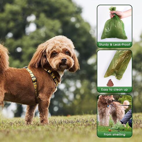 150pcs Dog Poop Bags, 10 Rolls Leak-Proof Paw Print Waste Bags - Durable Polyethylene Outdoor Poop Disposal for Dogs in Kuwait