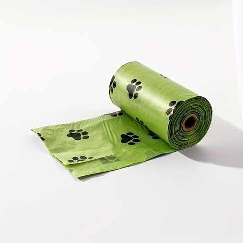 150pcs Dog Poop Bags, 10 Rolls Leak-Proof Paw Print Waste Bags - Durable Polyethylene Outdoor Poop Disposal for Dogs in Kuwait
