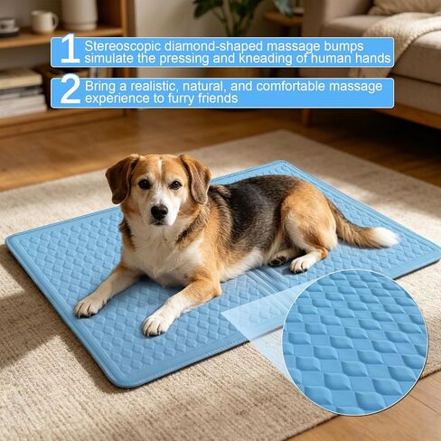 GOLOPET Large Dog Cooling Mat 45x23in, Sky Blue Durable Cooling Mat for Large Dogs,Indoor for Pet with Chill Cool Fiber and Silicone Anti Slip Bottom, Long-Lasting Cool (Q-Max>0.5) in Kuwait