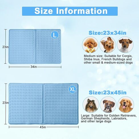 GOLOPET Large Dog Cooling Mat 45x23in, Sky Blue Durable Cooling Mat for Large Dogs,Indoor for Pet with Chill Cool Fiber and Silicone Anti Slip Bottom, Long-Lasting Cool (Q-Max>0.5) in Kuwait