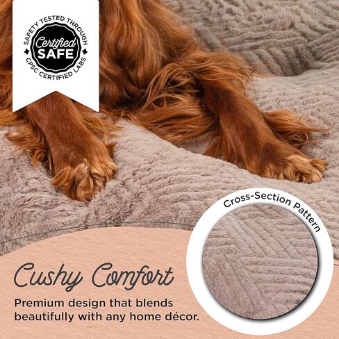 Best Friends by Sheri Comfy Crate Sleeper Mat – Plush Low-Pile Dog Bed, 42" x 28", XL & XXL Crates, Up to 100 lb Dogs, Machine Washable, Cross Section Pattern, Mushroom in Kuwait