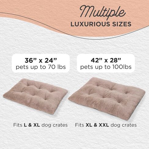 Best Friends by Sheri Comfy Crate Sleeper Mat – Plush Low-Pile Dog Bed, 42" x 28", XL & XXL Crates, Up to 100 lb Dogs, Machine Washable, Cross Section Pattern, Mushroom in Kuwait