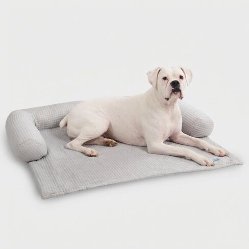 Spark Paws Cooling Couch Cover Dog Bed, Furniture Protector Mat, Non-Toxic Washable Pet Cooling Pad for Large & Small Dog- Waffle Grey - Size L in Kuwait