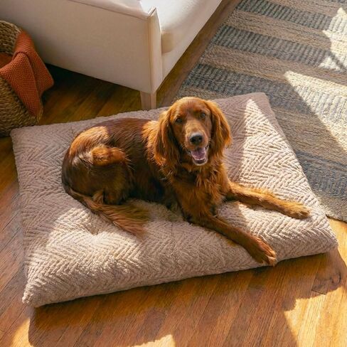 Best Friends by Sheri Comfy Crate Sleeper Mat – Plush Low-Pile Dog Bed, 42" x 28", XL & XXL Crates, Up to 100 lb Dogs, Machine Washable, Cross Section Pattern, Mushroom in Kuwait