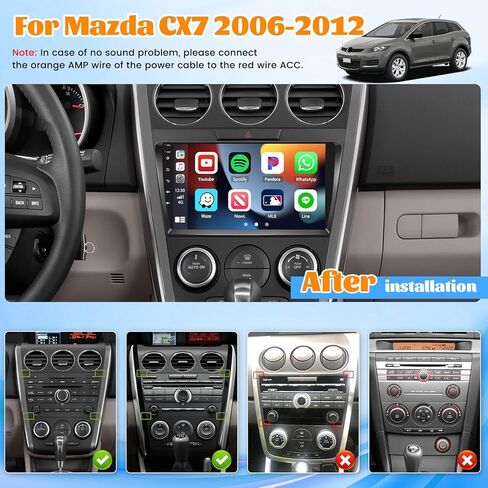 لراديو Mazda CX-7 2007-2012، مشغل راديو ستيريو للسيارة Android 13، شاشة لمس 9 بوصة، مستقبل صوت السيارة مع نظام تحديد المواقع العالمي (GPS)، وحدة رأس بلوتوث تدعم الكاميرا الاحتياطية، واي فاي، وصلة مرآة FM CANBUS in Kuwait