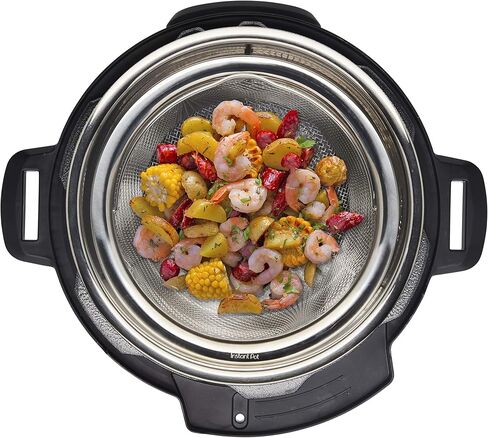 سلة بخار شبكية كبيرة رسمية من Instant Pot، مصنوعة من الفولاذ المقاوم للصدأ، مستديرة - باخرة ومصفاة متعددة الاستخدامات للخضروات والأسماك والمزيد - متينة ومقاومة للصدأ ومقبض سهل الرفع وآمنة للاستخدام في غسالة الأطباق in Kuwait